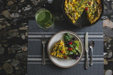 Frittata - with Greens Cherry Tomatoes and Side Salad (8)